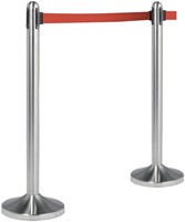 Afzetpaal Securit RVS met rolband 210cm rood 1 Stuk-2