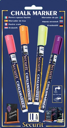 Krijtstift Securit SMA-100 rond 1-2mm gl or rd ps 4 Stuk