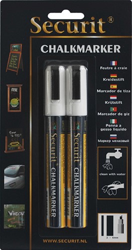 KRIJTSTIFT SECURIT SMA-510 SCHUIN 2-6MM WIT 2 Stuk