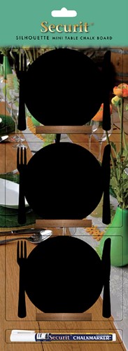 Krijtbord Securit bord 100x120mm houten voet 3st 3 Stuk