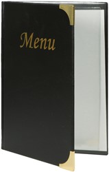 Menukaart Securit A5 4 x 2 tassen zwart 1 Stuk