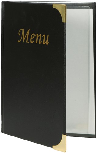 Menukaart Securit A5 4 x 2 tassen zwart 1 Stuk