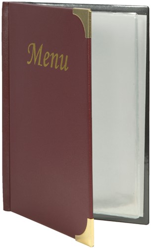 Menukaart Securit A5 4 x 2 tassen wijnrood 1 Stuk