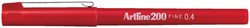 Fineliner Artline 200 rond F rood 1 Stuk