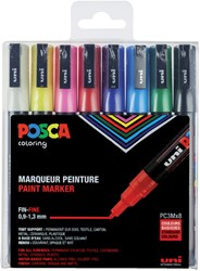 Paintmarker Uni POSCA PC3M F 8st assorti 8 Stuk