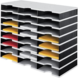 Vakkenset Styrodoc A4 24 vaks zwart grijs 1 Stuk