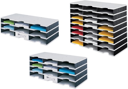 Vakkenset Styrodoc A4 9 vaks zwart grijs 1 Stuk-2