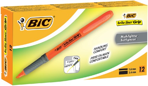 Markeerstift Bic brite liner grip oranje 1 Stuk-3