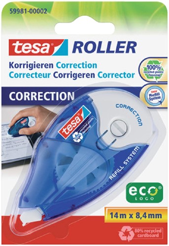 Correctietape tesa eco 8.4mm navulbaar blister 1 Stuk