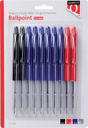 Balpen Quantore drukknop ass 10 Stuk
