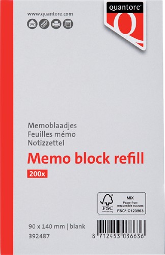 Memoblok Quantore losbladig 140x90x20mm 200v 200 Vel-2