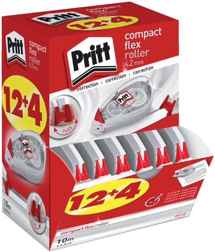 Correctietape Pritt Compact Flex 4.2mmx10m 12+4 16 Stuk-2