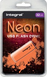 USB stick 2.0 Integral Neon USB-A 32GB oranje 1 Stuk