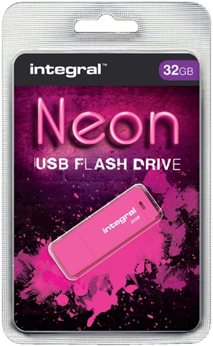 USB stick 2.0 Integral 32GB neon roze 1 Stuk