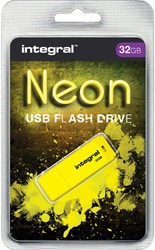 USB stick 2.0 Integral 32GB neon geel 1 Stuk