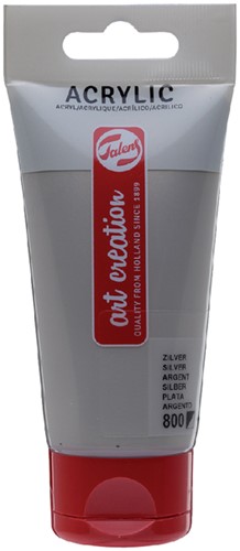 Acrylverf TAC 800 zilver tube 75ml 75 Milliliter