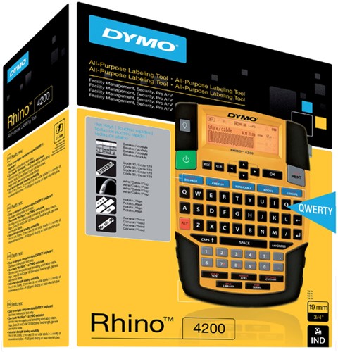 Labelprinter Dymo Rhino 4200 azerty 19mm geel 1 Stuk-1