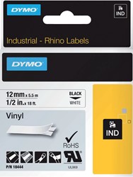 Labeltape Dymo Rhino industrieel vinyl 12mm wit 1 Stuk
