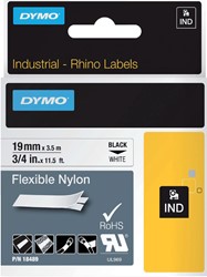 Labeltape Dymo Rhino industrieel nylon 19mm wit 1 Stuk