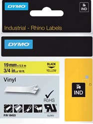 Labeltape Dymo Rhino industrieel vinyl 19mm geel 1 Stuk