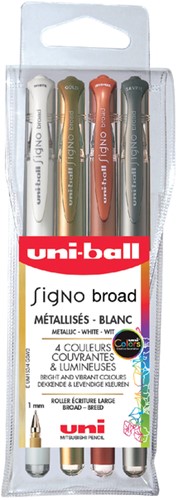 Rollerpen Uni-ball Signo B metallic ass 4 Stuk