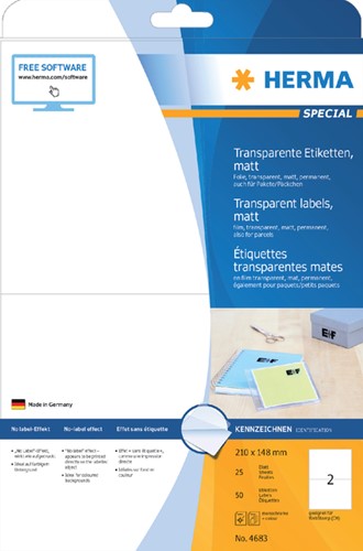 Etiket HERMA 4683 210X148mm mat 50st 25 Vel