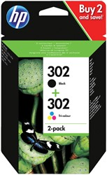 Inktcartridge HP X4D37AE 302 zwart+kleur 1 Stuk