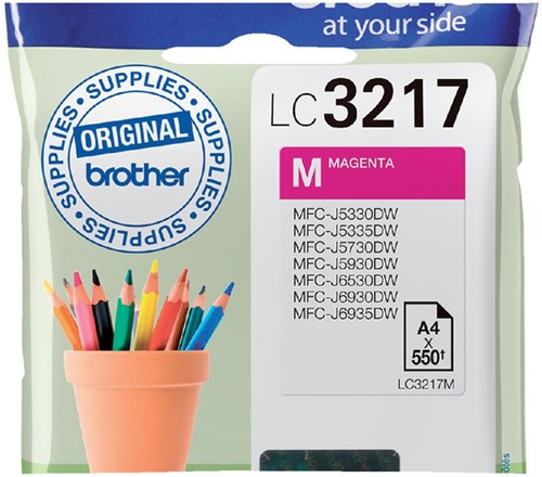 Inktcartridge Brother LC-3217M rood 1 Stuk