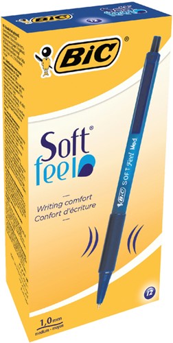 Balpen Bic soft feel clic M blauw 1 Stuk-2