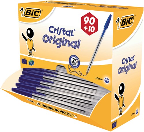 Balpen Bic Cristal M blauw 100 Stuk-1