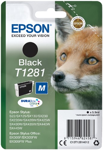 Inktcartridge Epson T1281 zwart 1 Stuk