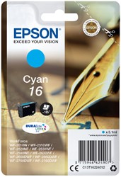 Inktcartridge Epson 16 T1622 blauw 1 Stuk