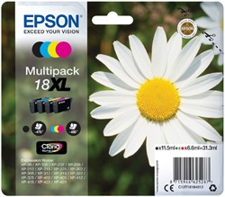 Inktcartridge Epson 18XL T1816 zwart + 3 kleuren 4 Stuk