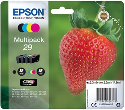 Inktcartridge Epson 29 T2986 zwart + 3 kleuren 4 Stuk