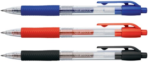 Gelschrijver Quantore grip drukknop 0.7mm blauw 1 Stuk-3