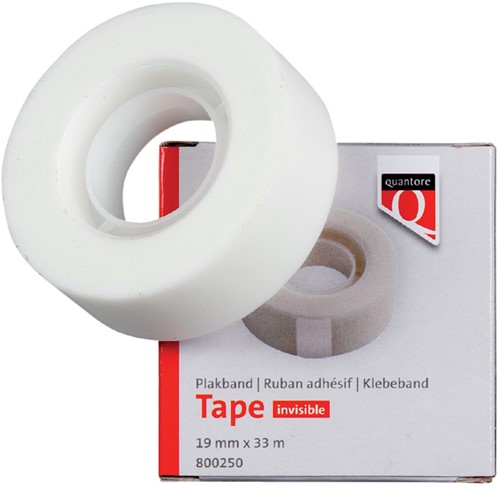 Plakband Quantore 19mmx33m kleine kern onzichtbaar 1 Rol-2