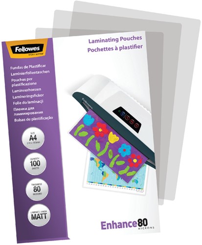 Lamineerhoes Fellowes A4 2x80micron mat 100 Stuk-2