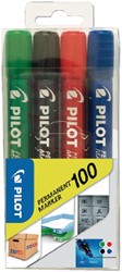 Viltstift PILOT SCA-100 rond F assorti 4 Stuk