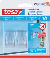 Klevende haak tesa 1kg transparant 2 Stuk