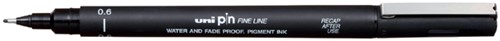 Fineliner Uni-ball Pin 0.6mm zwart 1 Stuk