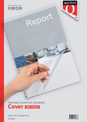 Voorblad Quantore A4 PVC 300micron transparant 100 Stuk