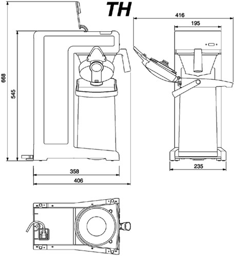 Koffiezetapparaat Bravilor TH zonder Airpot 1 Stuk-2
