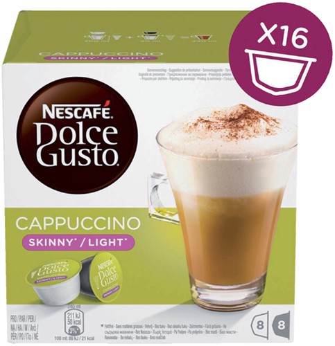 Koffiecups Dolce Gusto cappuccino light 16st 8kop 16 Stuk