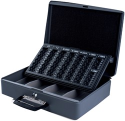 Geldkist Pavo met draaggreep 370x280x115mm grijs 1 Stuk