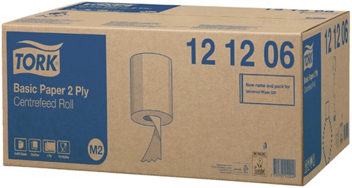 Poetspapier Tork M2 Basic Universal 2-laags 160m wit 121206-6
