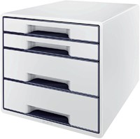 Ladenblok Leitz WOW CUBE A4 maxi 4 laden wit/grijs