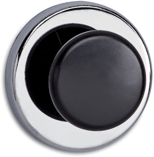Magneet met knop MAUL Ø65mm trekkracht 12kg chroom/zwart