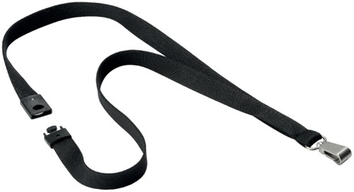 Textielkoord Durable karabijnh softcolor zw 10st 10 Stuk