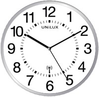 Wandklok Unilux Wave radio dia 30cm zilvergrijs/wt 1 Stuk-3