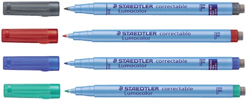 Viltstift Staedtler OHP Lumo F 305 correctable bl 1 Stuk-2